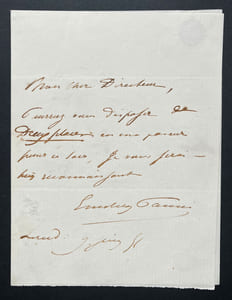 Emilien PACINI, Libréttiste - LETTRE AUTOGRAPHE SIGNÉE, 1851
