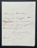 Emilien PACINI, Libr&eacute;ttiste - LETTRE AUTOGRAPHE SIGN&Eacute;E, 1851. Emilien PACINI
