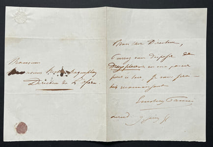 Emilien PACINI, Libréttiste - LETTRE AUTOGRAPHE SIGNÉE, 1851