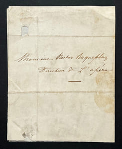 Emilien PACINI, Libréttiste - LETTRE AUTOGRAPHE SIGNÉE, 1850