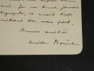 BARINE Arv&egrave;de - CARTE LETTRE AUTOGRAPHE SIGN&Eacute;E, PARIS, 1892. Arv&egrave;de Barine