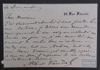 Albert VANDAL, historien - CARTE-LETTRE AUTOGRAPHE SIGN&Eacute;E. Albert VANDAL