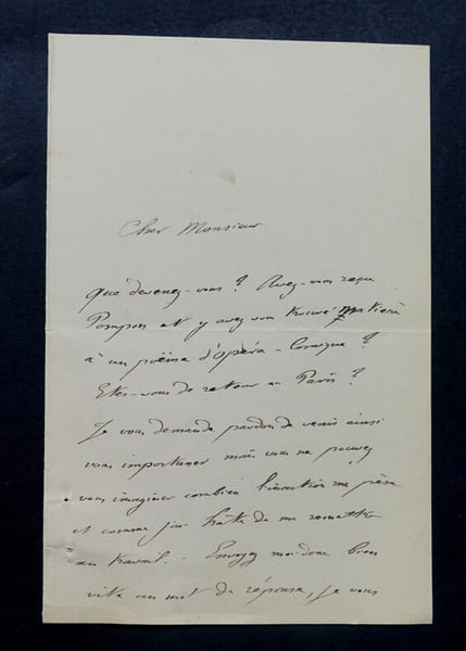 HEMERY Etienne - LETTRE AUTOGRAPHE SIGN&Eacute;E &Agrave; PROPOS DU " Pompon" 1881. Etienne H&eacute;mery