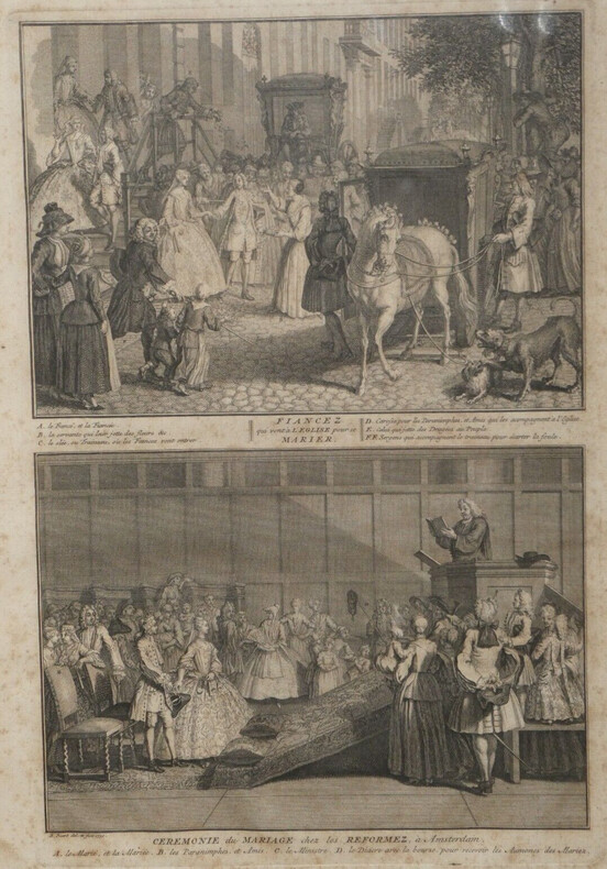 C&eacute;r&eacute;monie du Mariages chez les R&eacute;form&eacute;s, &agrave; Amsterdam, d'apr&egrave;s Bernard Picart. Bernard Picart