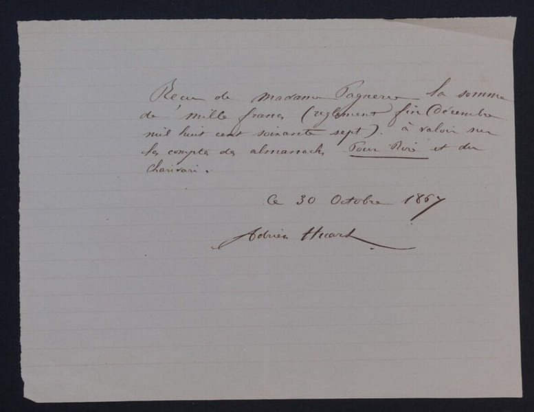 Louis Adrien HUART, Journaliste - LETTRE AUTOGRAPHE SIGN&Eacute;E, 1867. Louis Adrien HUART