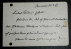 Luise Westkirch - Carte autographe sign&eacute;e - 20 f&eacute;vrier 1899. Luise Westkirch