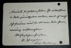Luise Westkirch - Carte autographe sign&eacute;e - 20 f&eacute;vrier 1899. Luise Westkirch