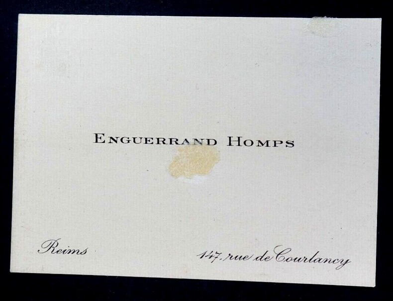Enguerrand HOMPS - CARTE DE VISITE AUTOGRAPHE. Enguerrand HOMPS