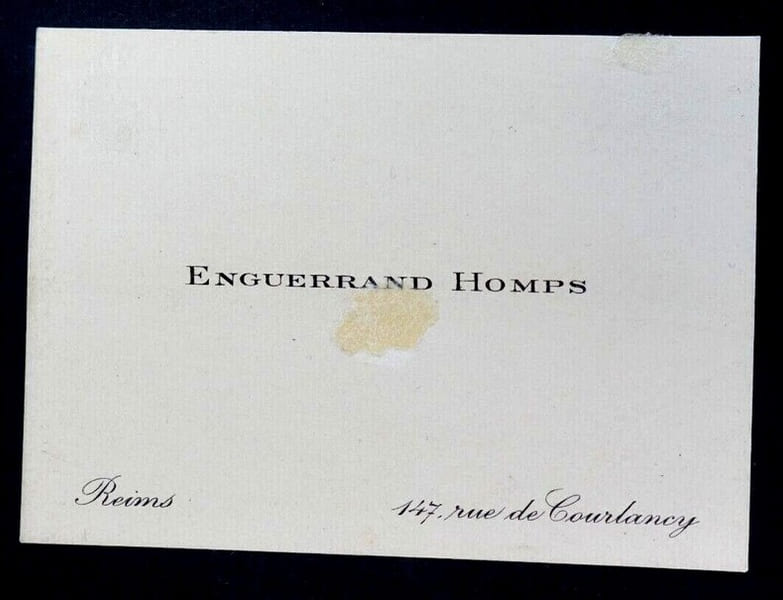 Enguerrand HOMPS - CARTE DE VISITE AUTOGRAPHE. Enguerrand HOMPS