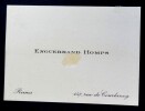 Enguerrand HOMPS - CARTE DE VISITE AUTOGRAPHE. Enguerrand HOMPS