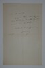 LETTRE AUTOGRAPHE SIGN&Eacute;E, ARTISTE PEINTRE. Emile Auguste W&eacute;ry