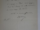LETTRE AUTOGRAPHE SIGN&Eacute;E, ARTISTE PEINTRE. Emile Auguste W&eacute;ry