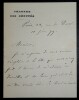LETTRE AUTOGRAPHE SIGN&Eacute;E, PARIS 1879. MADIER de MONTJAU No&euml;l Alfred