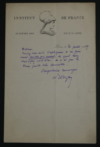Henry ROUJON, Essayiste - LETTRE AUTOGRAPHE SIGN&Eacute;E, Paris, 1904. Henry ROUJON