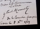 Paul MOUNET, Acteur - BELLE LETTRE AUTOGRAPHE SIGN&Eacute;E 2 PAGES 8 OCTOBRE 1889. Paul MOUNET