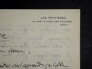 CHEVILLARD Camille - LETTRE AUTOGRAPHE SIGN&Eacute;E, LES PETHIERES, RHONE. Camille Chevillard