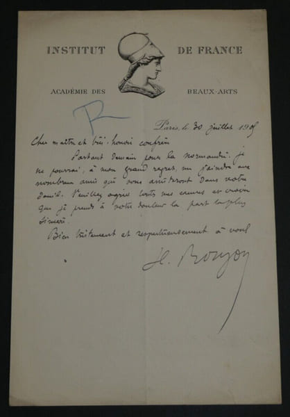 Henry ROUJON, Essayiste - LETTRE AUTOGRAPHE SIGN&Eacute;E, Paris, 19[05]. Henry ROUJON