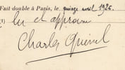 Pouvoir sign&eacute; par Charles Quinel – Collection de 50 auteurs & musiciens. Charles Quinel