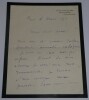 Arthur BERN&Egrave;DE, Romancier - LETTRE AUTOGRAPHE SIGN&Eacute;E DE DEUIL, Paris, 1911. Arthur BERN&Egrave;DE
