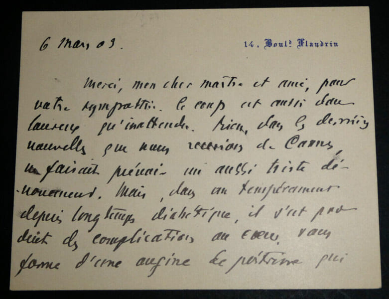 Ren&eacute; Philippe MILLET - CARTE-LETTRE AUTOGRAPHE SIGN&Eacute;E, 1903. Ren&eacute; Philippe MILLET