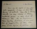 Ren&eacute; Philippe MILLET - CARTE-LETTRE AUTOGRAPHE SIGN&Eacute;E, 1903. Ren&eacute; Philippe MILLET