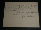 Ren&eacute; Philippe MILLET - CARTE-LETTRE AUTOGRAPHE SIGN&Eacute;E, 1903. Ren&eacute; Philippe MILLET