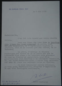 André CASTELOT - LETTRE TAPUSCRITE SIGNÉE, Impératrice Eugénie