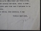 BIOT Ren&eacute; LETTRE TAPUSCRIT AUTOGRAPHE SIGNEE, INSTITUT LYON MEDECINE, 1948. Ren&eacute; Biot