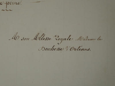 Jules BASTON Poème Autographe signé à la Duchesse d'Orléans commutation de peine