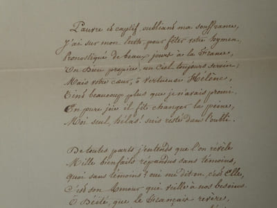 Jules BASTON Poème Autographe signé à la Duchesse d'Orléans commutation de peine