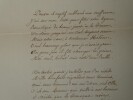 Jules BASTON Po&egrave;me Autographe sign&eacute; &agrave; la Duchesse d'Orl&eacute;ans commutation de peine. Jules Baston