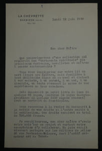 André BILLY, Ecrivain - LETTRE DACTYLOGRAPHIÉE SIGNÉE + RÉPONSE NÉGATIVE, 1950