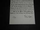 Fr&eacute;d&eacute;ric MASSON, Historien - LETTRE AUTOGRAPHE SIGN&Eacute;E. Fr&eacute;d&eacute;ric MASSON