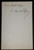 Antoine H&eacute;ron de VILLEFOSSE — Lettre autographe sign&eacute;e, Minist&egrave;re des Beaux-Arts, 23 d&eacute;cembre 1897. Antoine H&eacute;ron de Villefosse