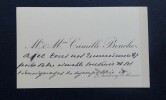Carte de visite simple, sign&eacute;e - Magistrat, remerciements. Epouse de Bouchez Camille
