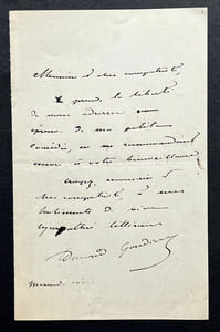 Edmond GONDINET, Librettiste - LETTRE AUTOGRAPHE SIGNÉE