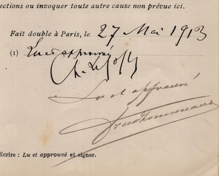 Pouvoir signé par Charles Le Goffic - Collection cohérente 25 auteurs & musiciens. Charles Le Goffic