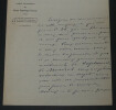 Jean-Auguste BALLANDE - LETTRE AUTOGRAPHE SIGN&Eacute;E, AUTOUR DE MOLI&Egrave;RE, 1875. Jean-Auguste-Hilarion BALLANDE