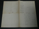 Jean-Auguste BALLANDE - LETTRE AUTOGRAPHE SIGN&Eacute;E, AUTOUR DE MOLI&Egrave;RE, 1875. Jean-Auguste-Hilarion BALLANDE