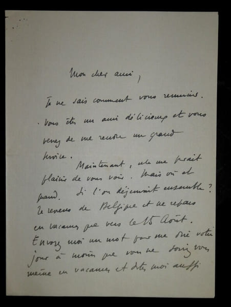 LETTRE AUTOGRAPHE SIGN&Eacute;E, &Agrave; PROPOS D'UN D&Eacute;JEUNER. Henri Duvernois