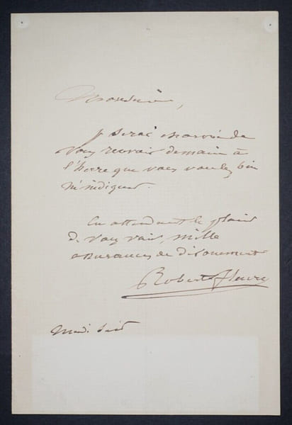 Tony ROBERT-FLEURY Peintre- LETTRE AUTOGRAPHE SIGN&Eacute;E, INVITATION. Tony ROBERT-FLEURY