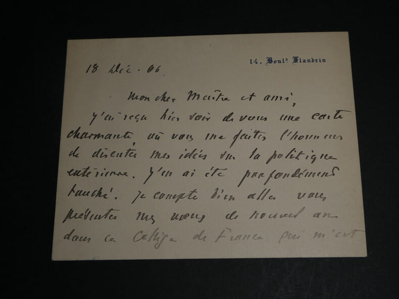 Ren&eacute; Philippe MILLET - CARTE-LETTRE AUTOGRAPHE SIGN&Eacute;E, 1906. Ren&eacute; Philippe MILLET