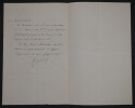 Fran&ccedil;ois-Joseph REGNIER, Acteur th&eacute;&acirc;tre - LETTRE AUTOGRAPHE SIGN&Eacute;E, 1877. Fran&ccedil;ois-Joseph REGNIER