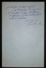 SACHS L&eacute;o - LETTRE AUTOGRAPHE SIGN&Eacute;E, PARIS, JUILLET 1912. L&eacute;o Sachs