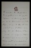 LOCLE Camille du - LETTRE AUTOGRAPHE SIGNEE. Camille du Locle