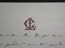 LOCLE Camille du - LETTRE AUTOGRAPHE SIGNEE. Camille du Locle