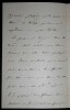 LOCLE Camille du - LETTRE AUTOGRAPHE SIGNEE. Camille du Locle