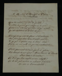 Aglaé de Corday - Poème autographe signé au Marquis de Valois - 3 pages - 1854
