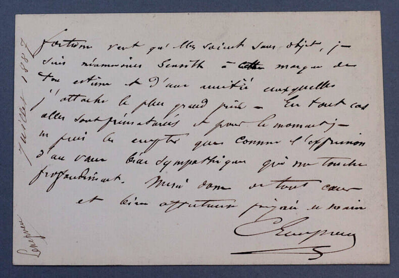 Charles LENEPVEU - CARTE DE VISITE AUTOGRAPHE SIGN&Eacute;E AVEC LISER&Eacute; DE DEUIL. Charles LENEPVEU