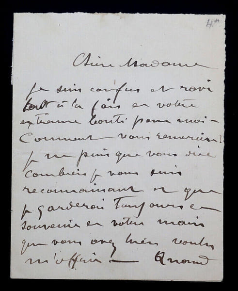 Paul MOUNET, Acteur - LETTRE AUTOGRAPHE SIGN&Eacute;E, 1889. Paul MOUNET